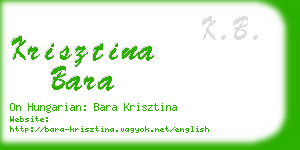 krisztina bara business card